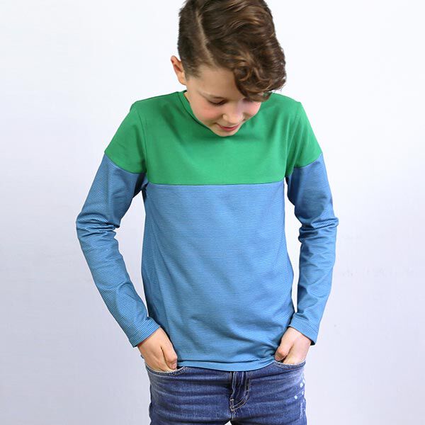 LEVI - long-sleeved shirt with colour blocking, Studio Schnittreif  | 86 - 152,  image number 3