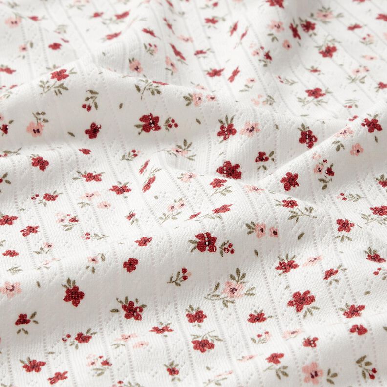 Ajour Cotton Jersey little flowers – ivory, image number 2
