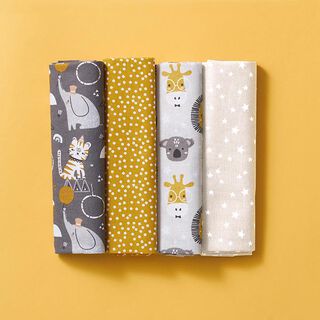 Fabric bundle poplin - baby – mustard, 