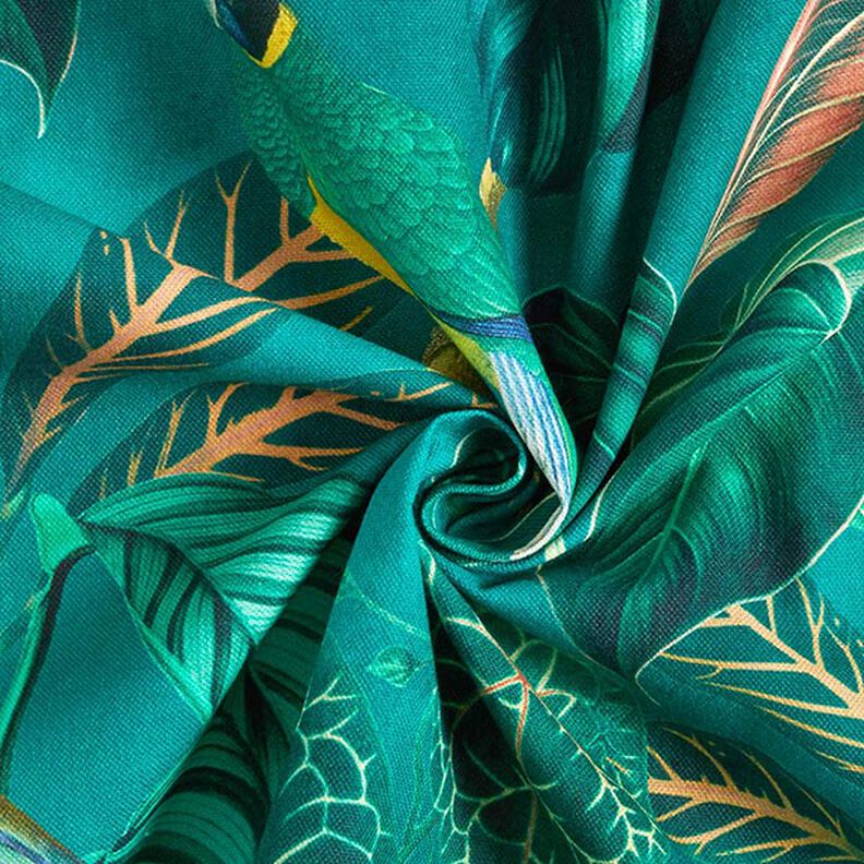 Decor Fabric Canvas Birds of Paradise – dark green,  image number 3
