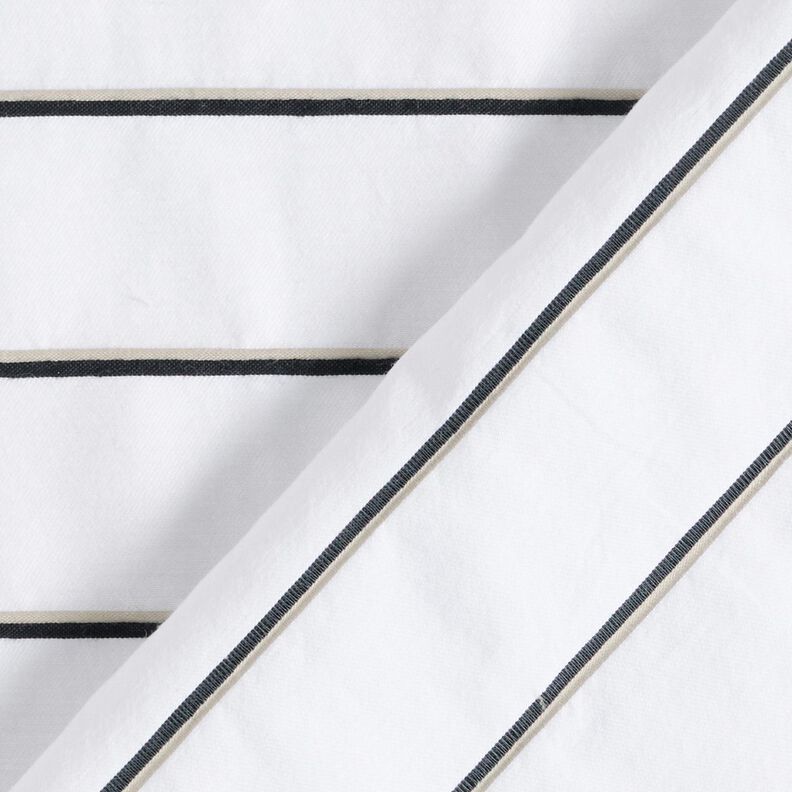 Wide stripes cotton blend – white/black,  image number 4