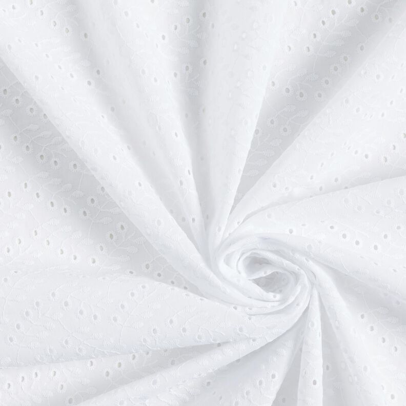 Batiste Broderie Anglaise Leafy Vines – white,  image number 4
