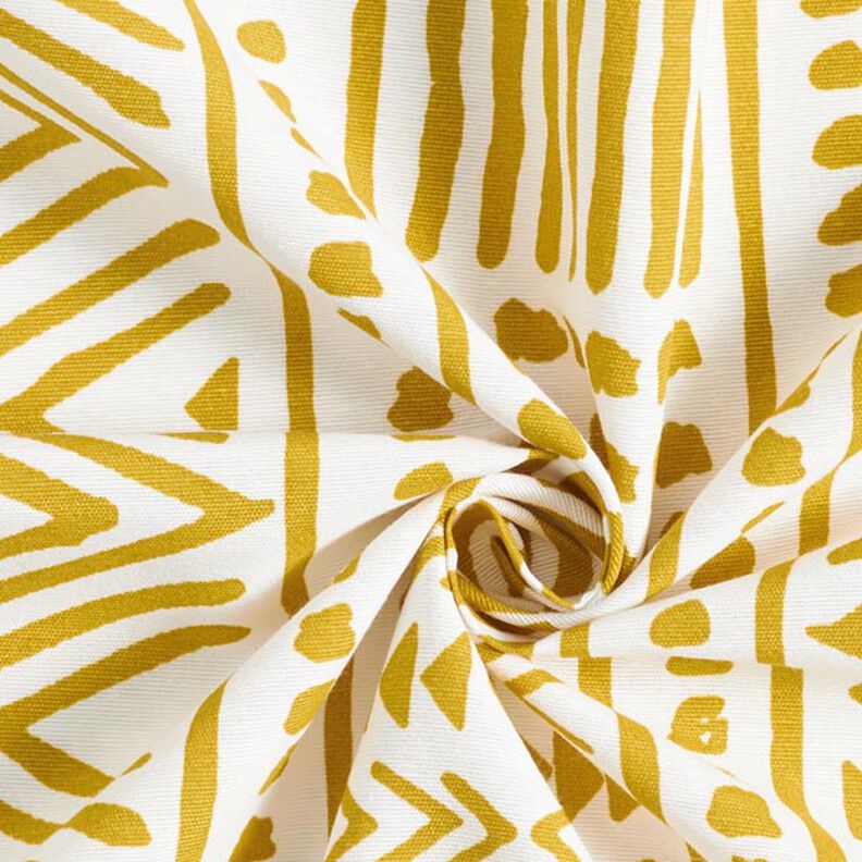 Canvas Decor Fabric Ethnic – mustard/white,  image number 3