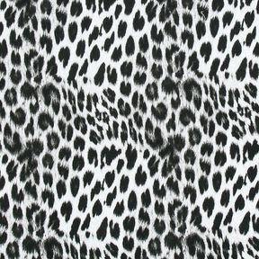French terry brushed snow-leopard digital print – black/white, 