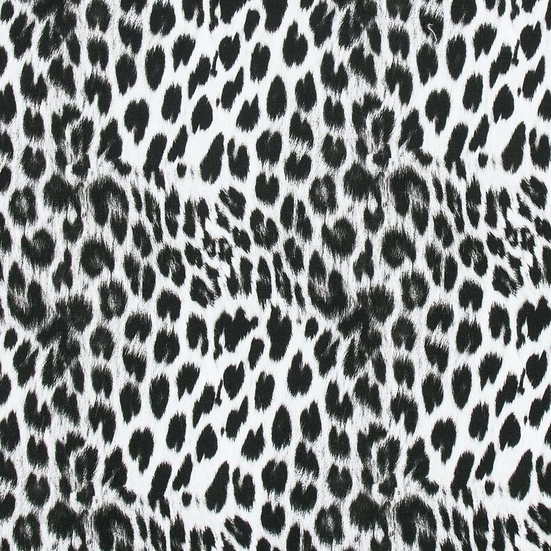 French terry brushed snow-leopard digital print – black/white,  image number 1