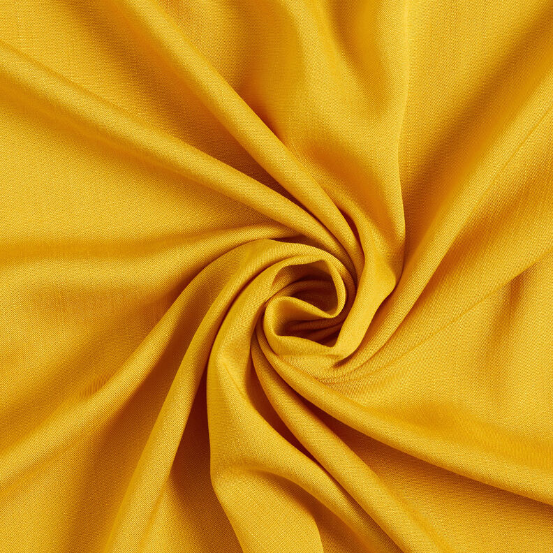 Linen look viscose fabric – curry yellow,  image number 1
