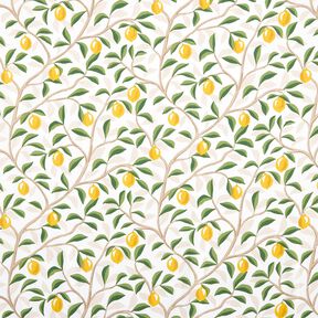 Coated Cotton painted lemons – white/lemon yellow, 