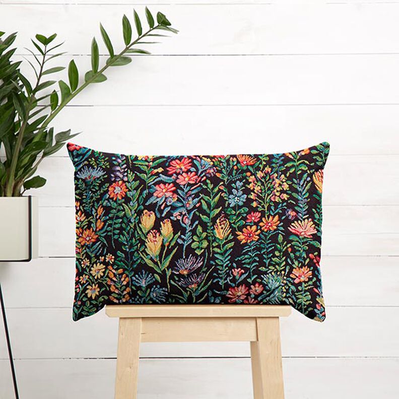 Decor Fabric Tapestry Fabric Small flowers – black,  image number 6