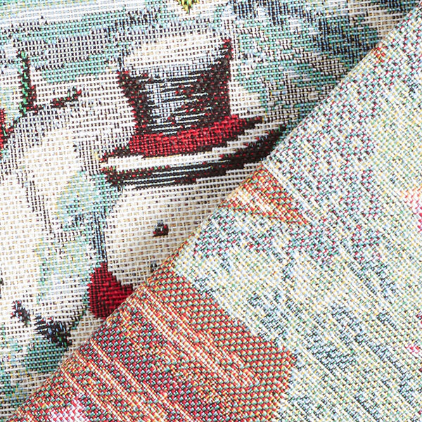 Decor Tapestry Fabric Snowman in Snow Globe – carmine,  image number 4