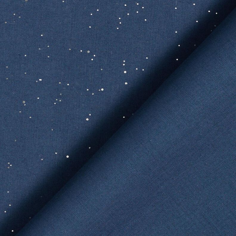 Cotton Poplin Foil Print Silver speckles – midnight blue/metallic silver,  image number 4