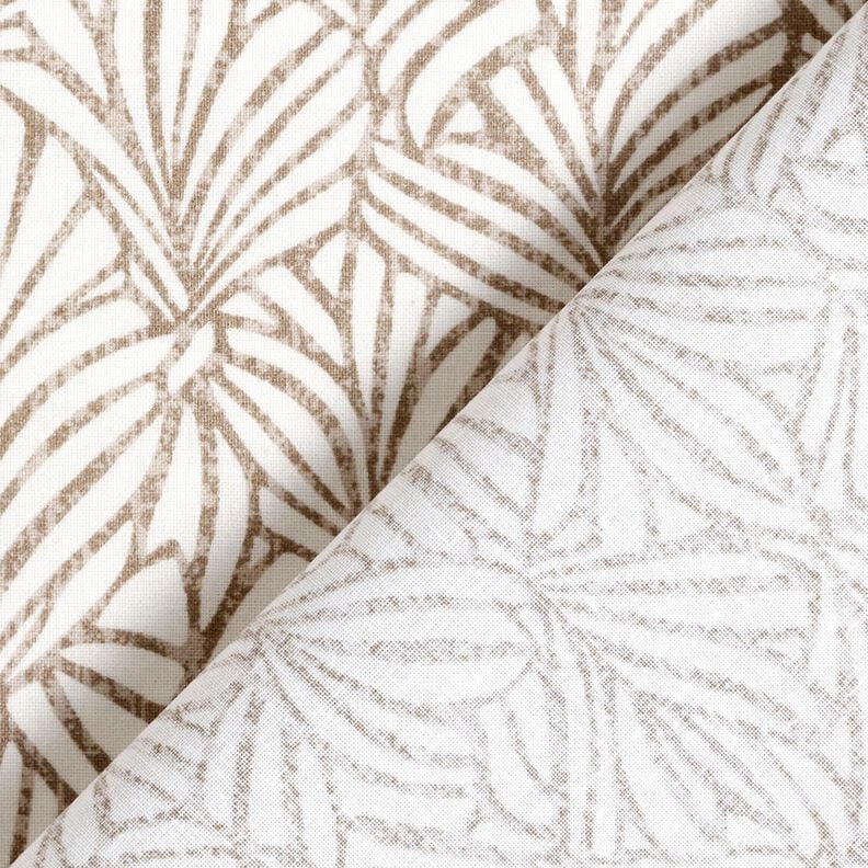 Coated Cotton abstract palm fronds &ndash; taupe/ivory,  image number 4