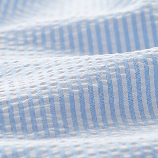 Seersucker Stripes Cotton Blend – light blue/offwhite, 