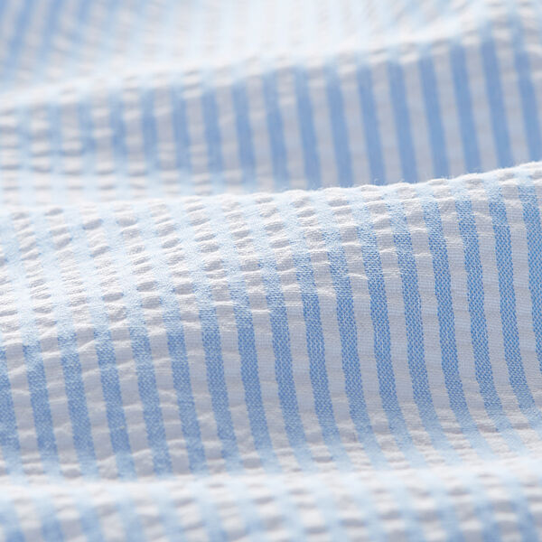 Seersucker Stripes Cotton Blend – light blue/offwhite,  image number 2