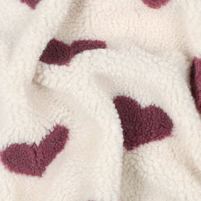 Teddy Fur Hearts | by Poppy – natural/burgundy, 