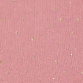 Double Gauze/Muslin Hearts Foil Print | by Poppy dark dusky pink/metallic gold, 