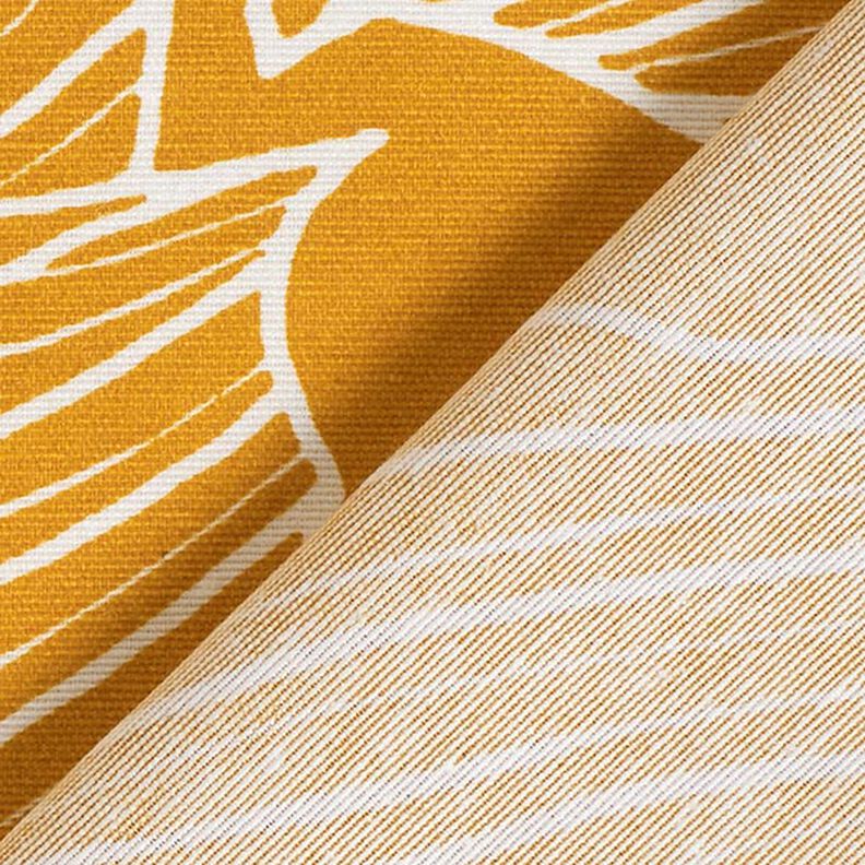 Decor Fabric Canvas large leaves – curry yellow,  image number 4