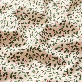 Decor Fabric Canvas Mini holly – natural/fir green, 