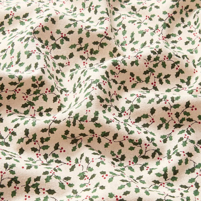 Decor Fabric Canvas Mini holly – natural/fir green, image number 2