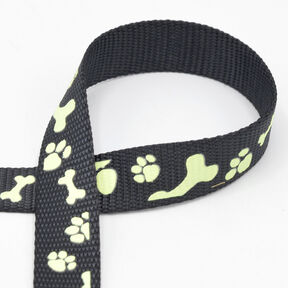 Reflective woven tape Dog leash [20 mm] – black, 