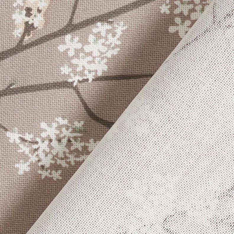 Decor Fabric Half Panama Flowering Branches – taupe,  image number 4