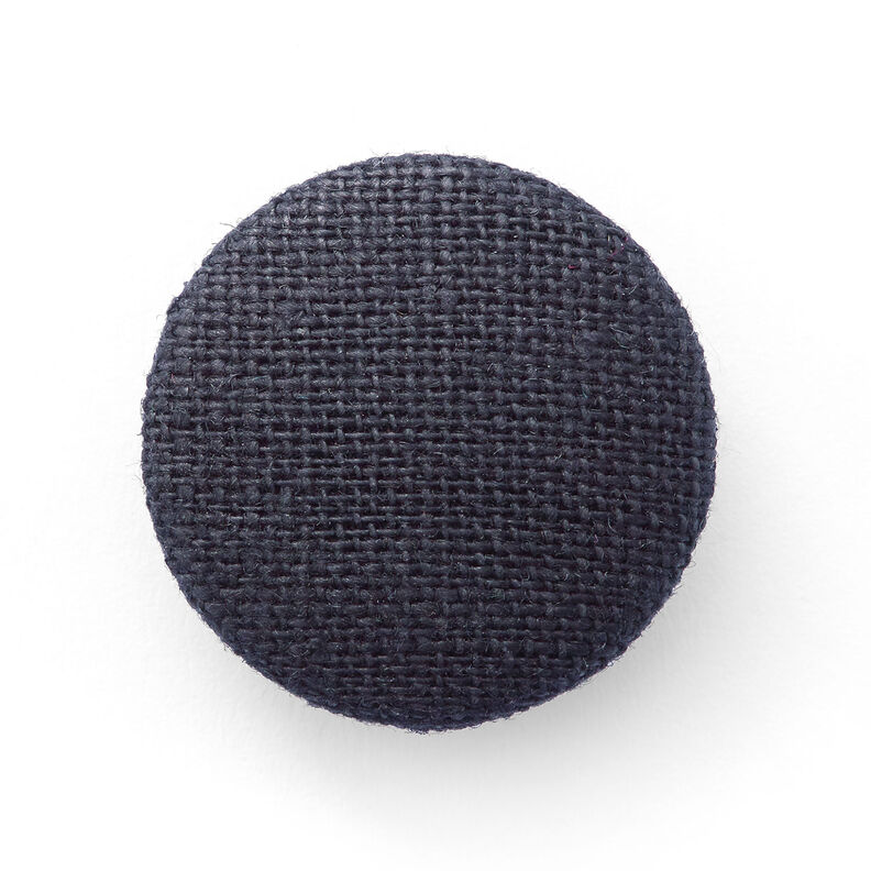 Covered button, Linen Medium – midnight blue,  image number 1