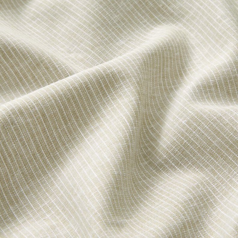 Linen Cotton Blend Narrow Stripes – dark beige/white,  image number 2