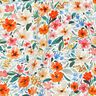 viscose fabric flower meadow digital print – white/orange,  thumbnail number 2