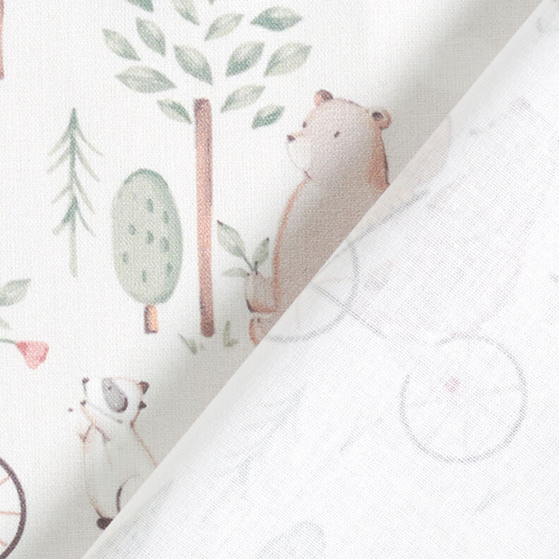 Poplin Bears on the Go Digital Print – offwhite,  image number 4