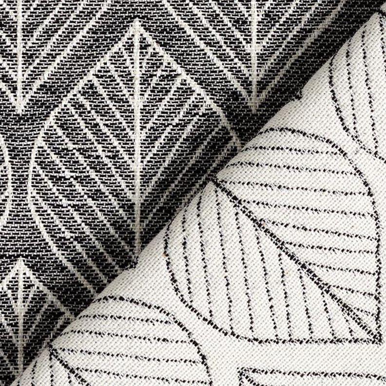 Decor Fabric Jacquard Leaves – anthracite, image number 5