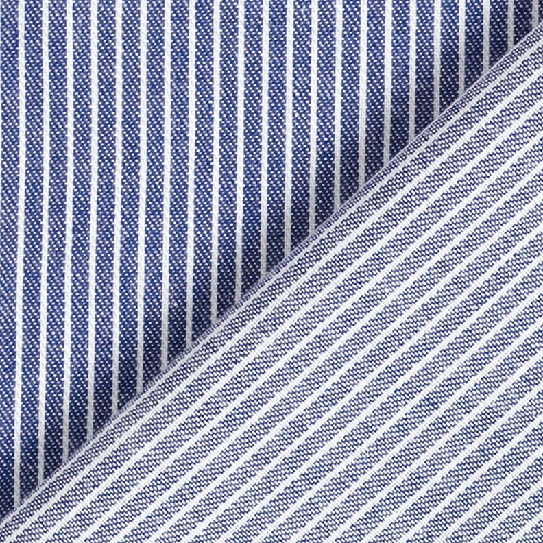 Blouse Fabric Cotton Blend Stripes – navy blue/white,  image number 4
