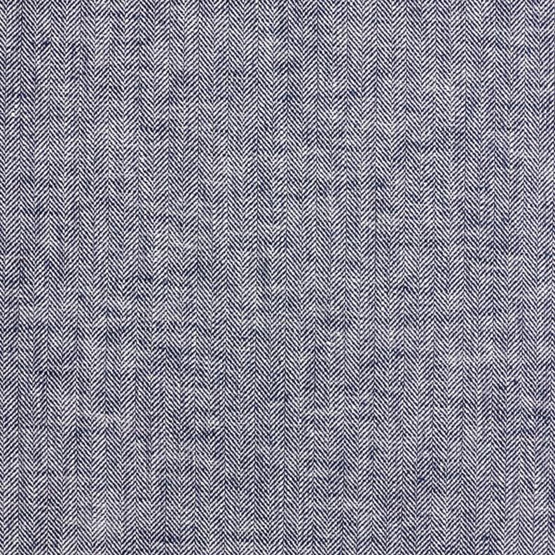 Herringbone Linen Cotton Blend – navy blue,  image number 1