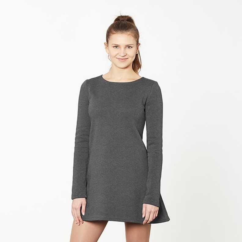 Light Cotton Sweatshirt Fabric Mottled – anthracite,  image number 6