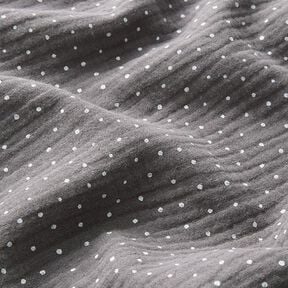 Double Gauze/Muslin Polka Dots – slate grey/white, 