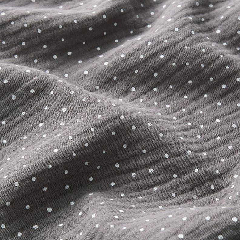 Double Gauze/Muslin Polka Dots – slate grey/white,  image number 2