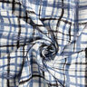 Abstract check linen viscose blend – white/steel blue,  thumbnail number 4