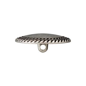 Metal Shank Button – antique silver metallic, 
