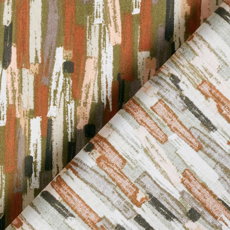 Cotton Cretonne Brushstrokes – pine/bronze,  image number 4