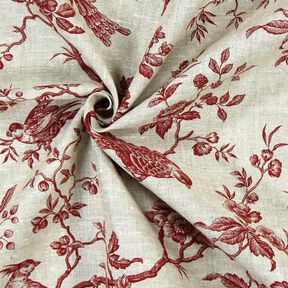 Decor Linen birds – carmine, 