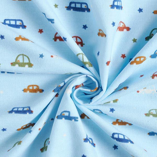 Cotton Flannel Cars – light blue,  image number 4