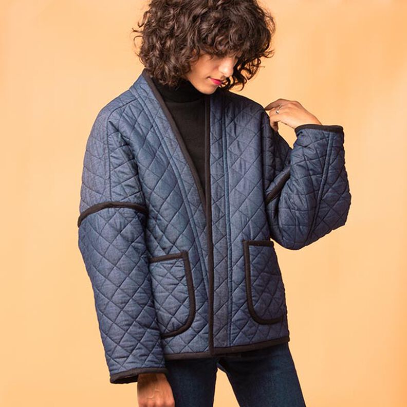 Denim Teddy Quilted Fabric | by Poppy – denim blue,  image number 6