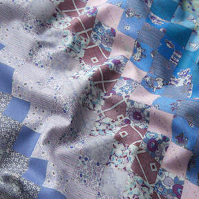 GOTS Cotton Batiste pattern blend colour gradient | TCC x LOOKS by Wolfgang Joop – blue/dark brown, 