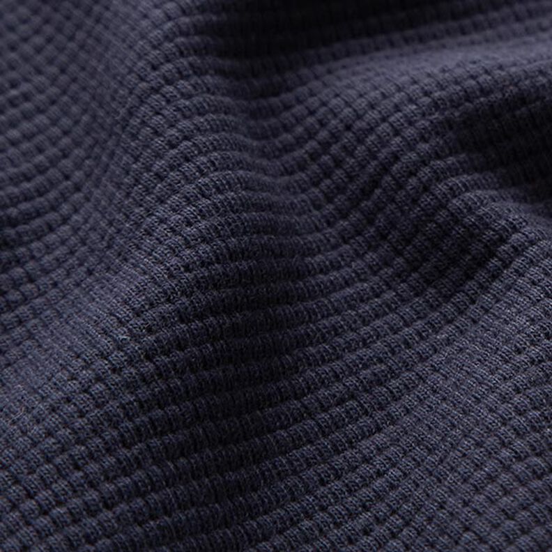 Mini Cotton waffle jersey Plain – navy blue,  image number 3