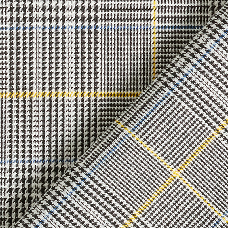 Prince of Wales check suit and costume fabric – black/white,  image number 4