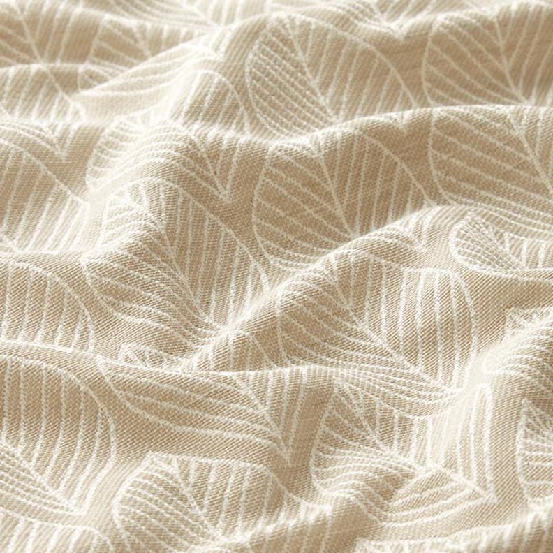Decor Fabric Jacquard Leaves – beige,  image number 2