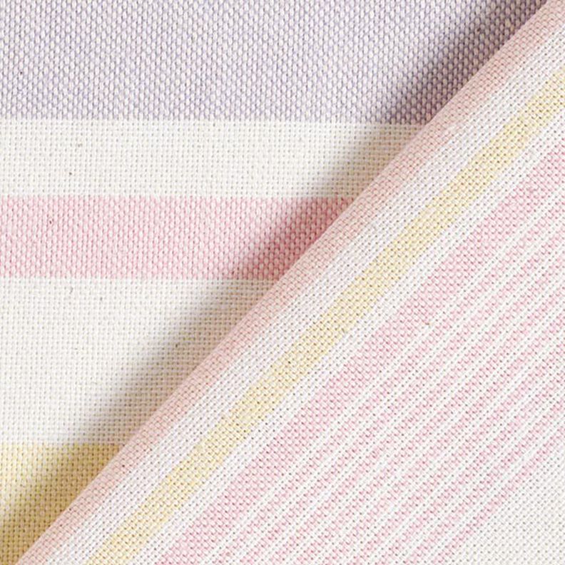 Decor Fabric Half Panama Colourful Stripe Mix Recycled – pastel mauve,  image number 4