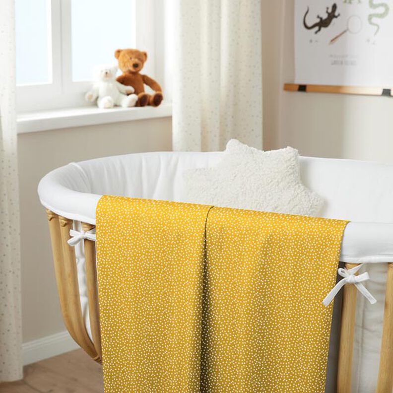 Cotton Cretonne Irregular Dots – curry yellow,  image number 6