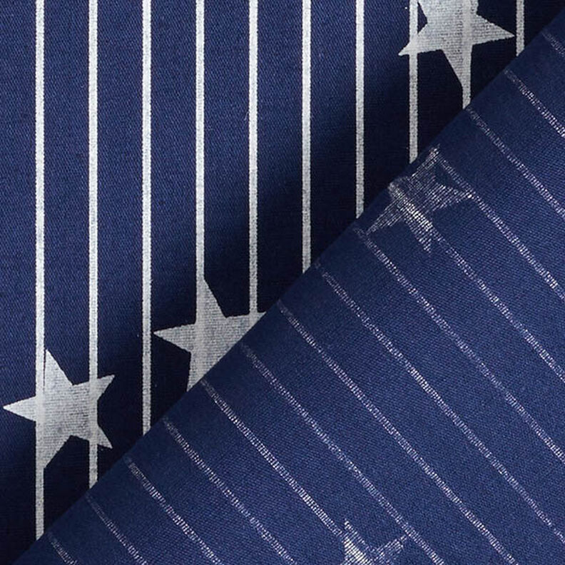 Cotton Poplin stripes & stars – navy blue/white,  image number 4