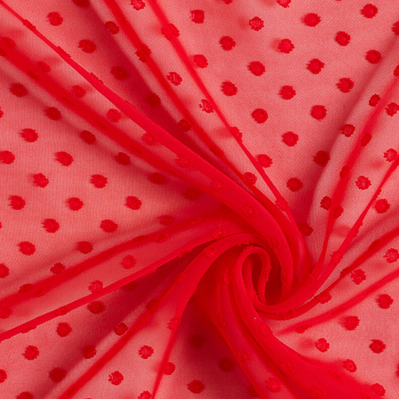 Chiffon dobby dots – red,  image number 3