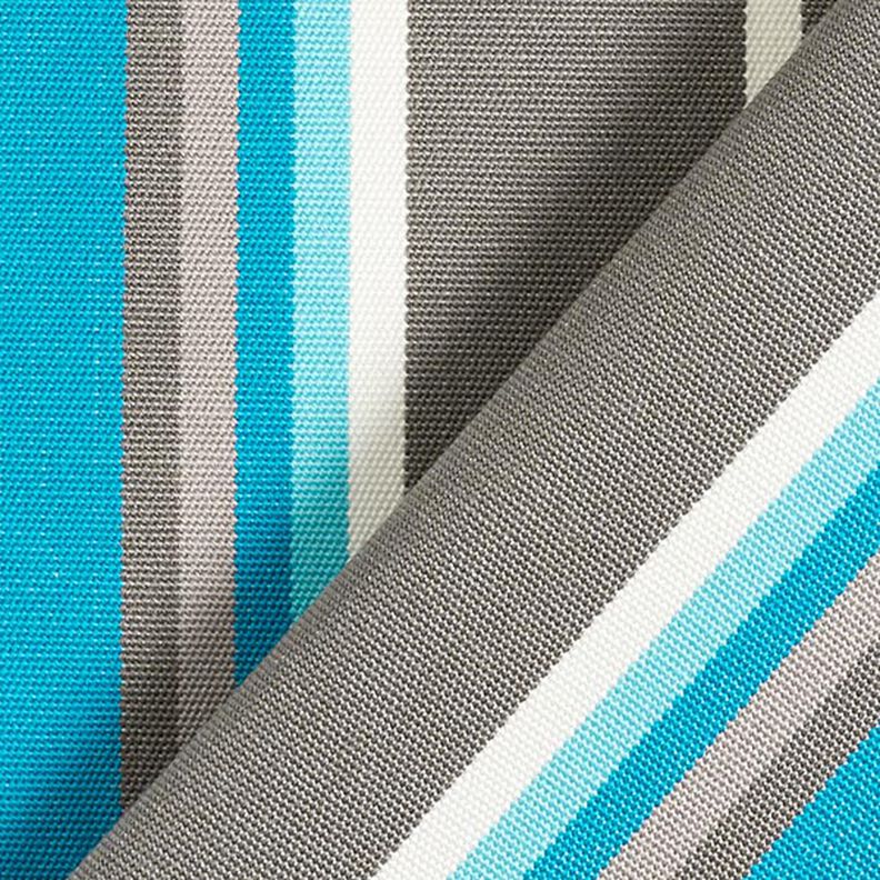 awning fabric Blurred Stripes – grey/turquoise,  image number 5