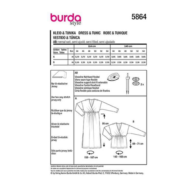 Plus-Size Dress / Tunika | Burda 5864 | 44-54,  image number 9